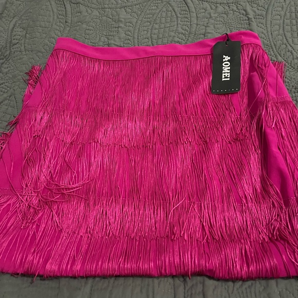 Women's High Waist Fringe Tiered Bodycon Pencil Midi Skirt - Picture 3 of 6